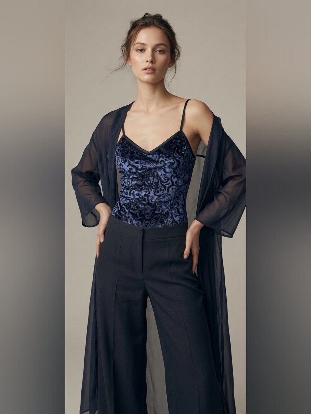 VTG 80s Colesce Couture‎ Crushed Burnout Velvet Bodysuit Large Romantic Sheer...